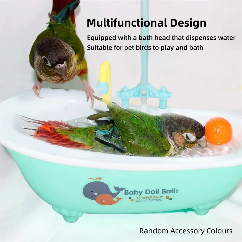 Bird Bath Tub Basin Plastic Hanging Birdcage Shower Bowl Indoor Outdoor Accessory — image 6
