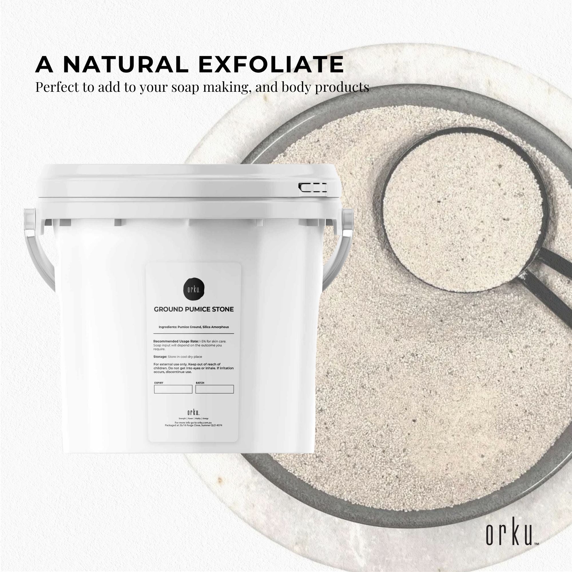 5Kg Ground Pumice Stone Granular Powder Tub Exfoliant Body Scrub Soap Additive β image 3