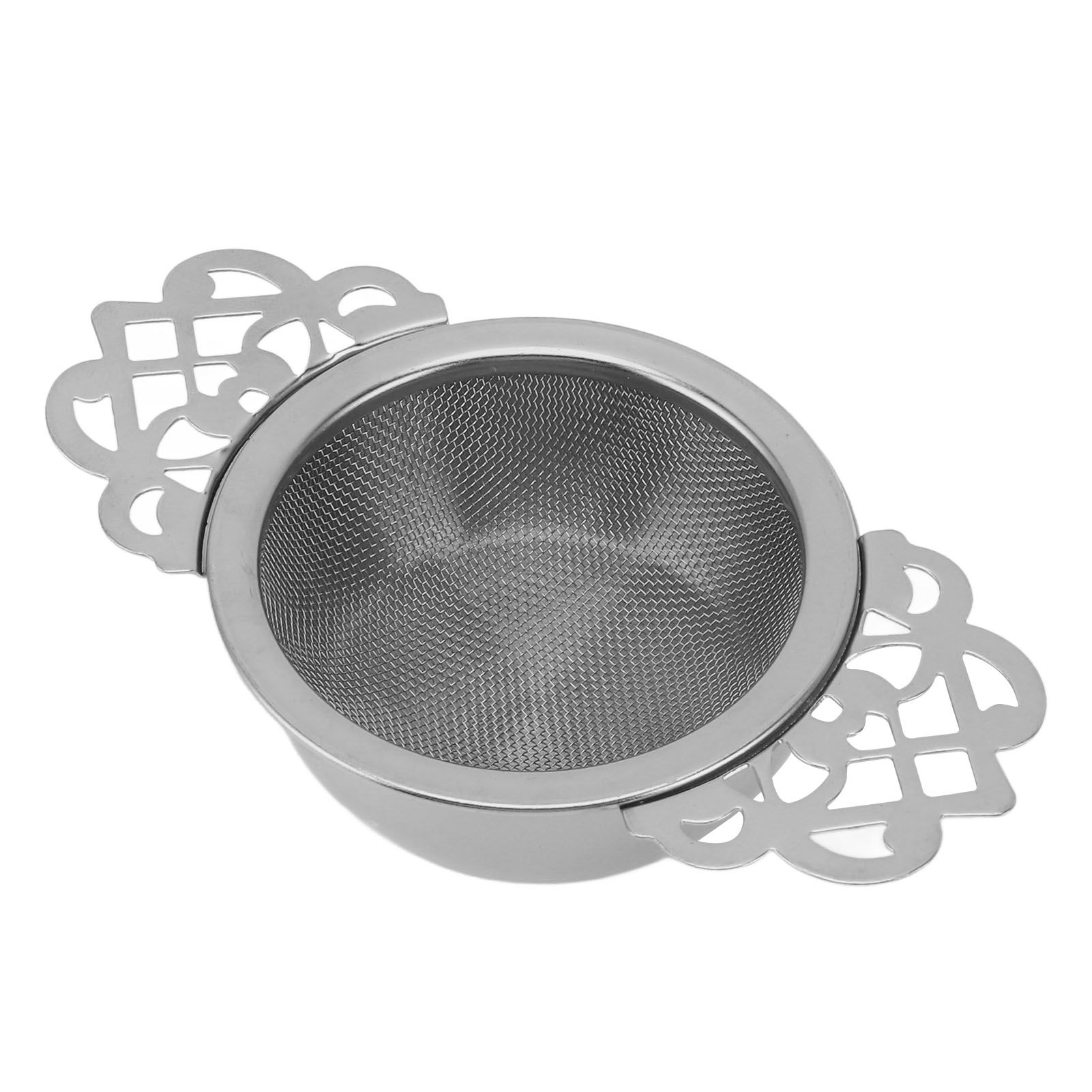 Stainless Steel Tea Strainers with Drip Bowl Double Handles Reusable Fine Mesh Tea Filters for Loose Leaf Herbal Kitchen Silver โ image 4