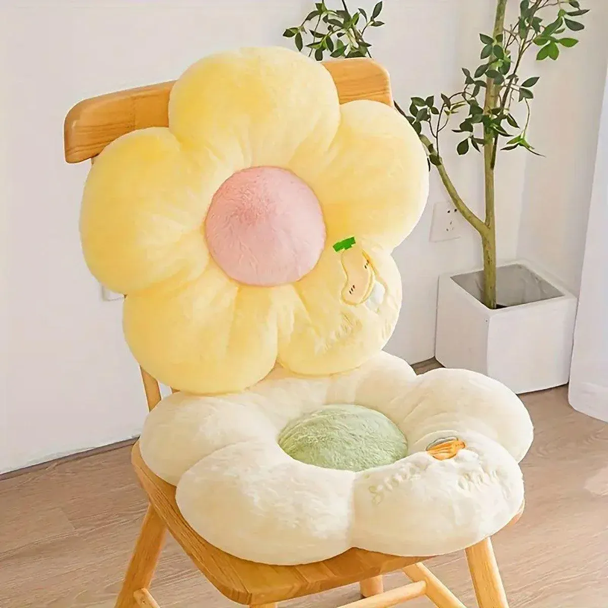 Cute Sunflower Floor Cushion Soft Chair Pad Summer Office Student Seat Pillow - Pink — image 6