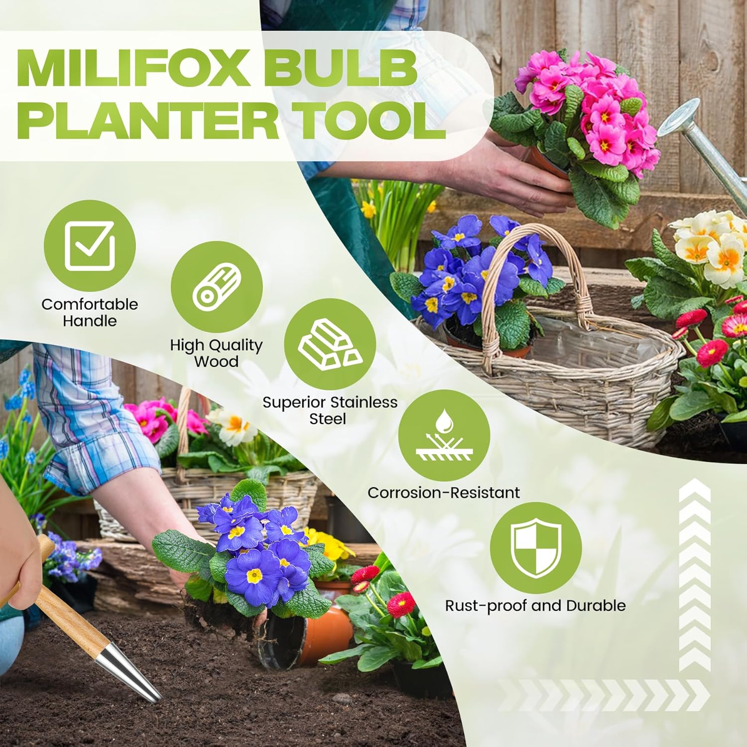 Flower bulbs, plant stakes, flower bulbs with T-grip, bulb planting aids, onion sets, garden vegetables, flowers and tulip bulbs — image 3