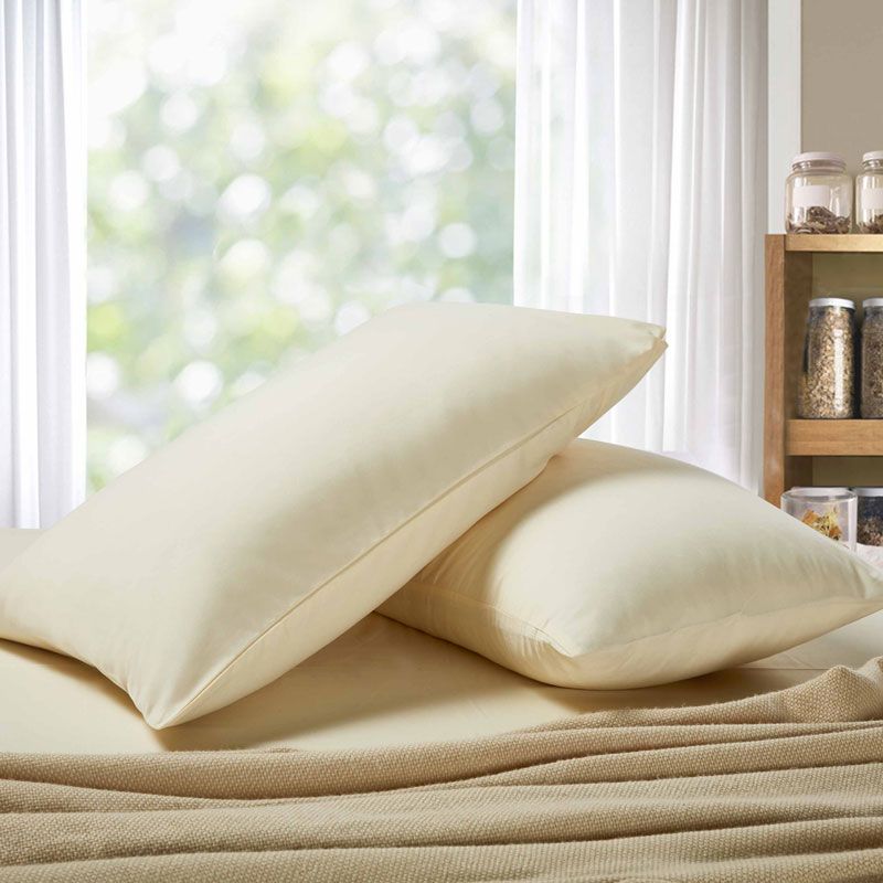 1000TC Premium Ultra Soft Standrad size Pillowcases 2-Pack - Yellow Cream — image 2