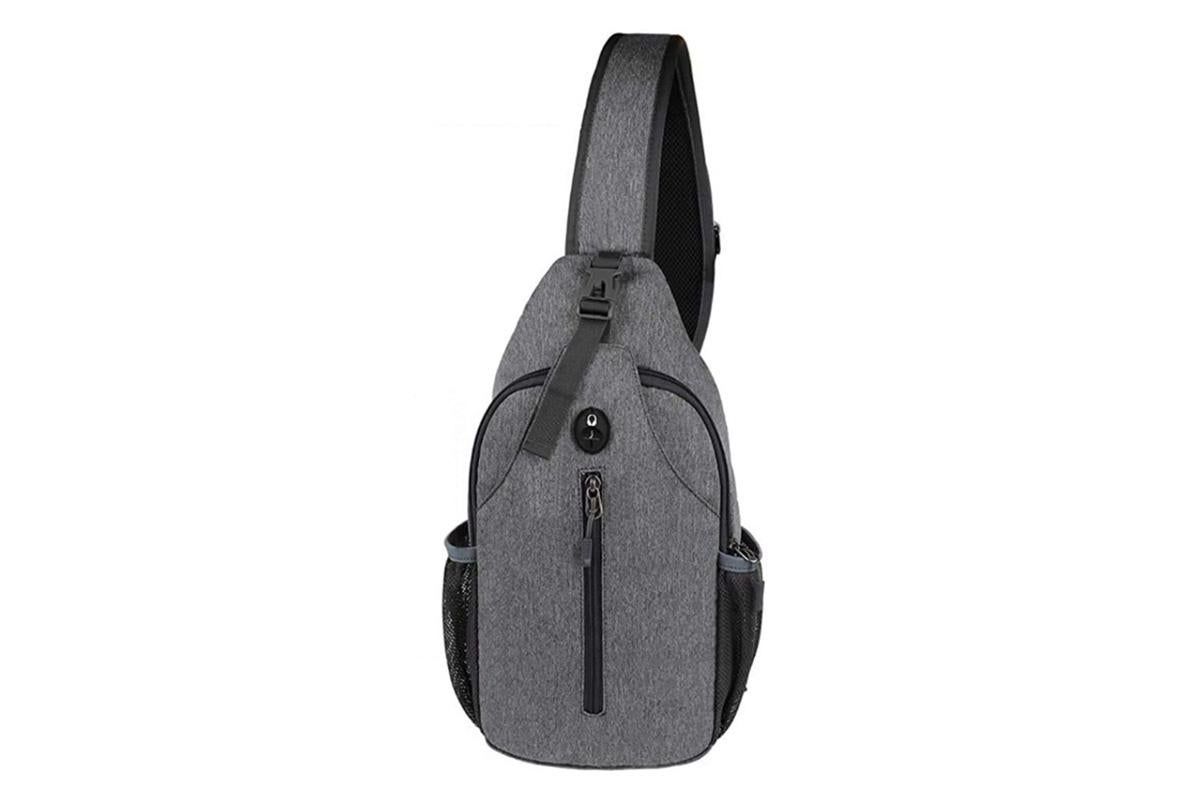 Water Resistant Crossbody Sling Backpack Sling Bag Travel Hiking Chest Bag Daypack - Dark Grey โ image 4