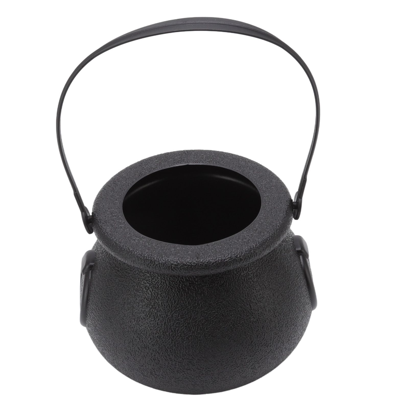 Candy Bucket Plastic Black Portable Cauldron Kettle Halloween Party Decoration with Handle for Kids — image 4