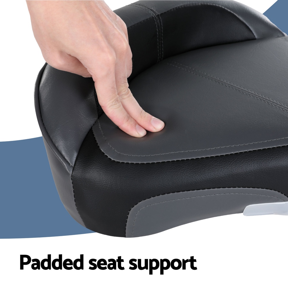 Seamanship Stand Up Lean Boat Seats Casting Fishing Seat Swivel 8cm Padding Grey — image 6