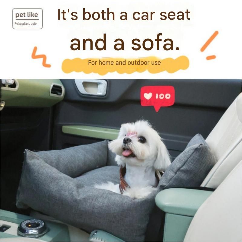 Blue M Size 55x40cm Car pet bed -Oxford Linen Removable Washable Non-Slip Sofa Bed for Small Dogs Cats Indoor Travel Use — image 5