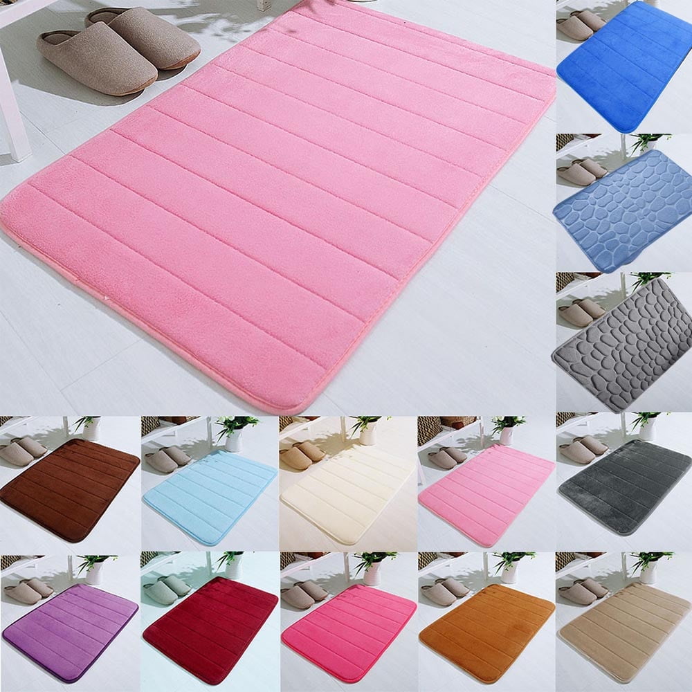 Bathroom Rugs - Ultra Absorbent Non-Slip Floor Bath Mat, Super Soft Shower Mat for Bath Tub, Machine Washable 16 × 24" (Brown) #C-Dark Gray
