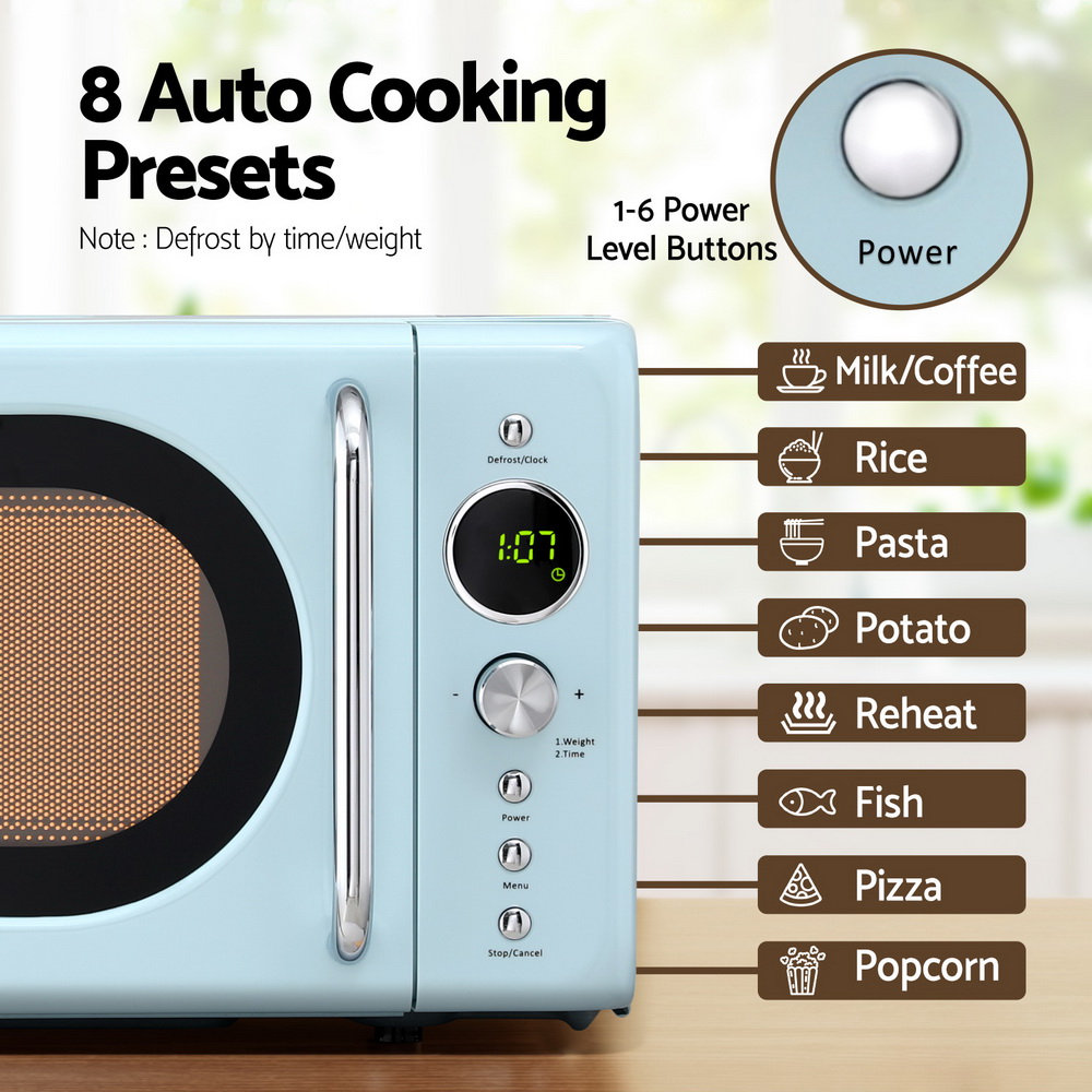 Devanti 20L Microwave Oven 800W Blue โ image 4