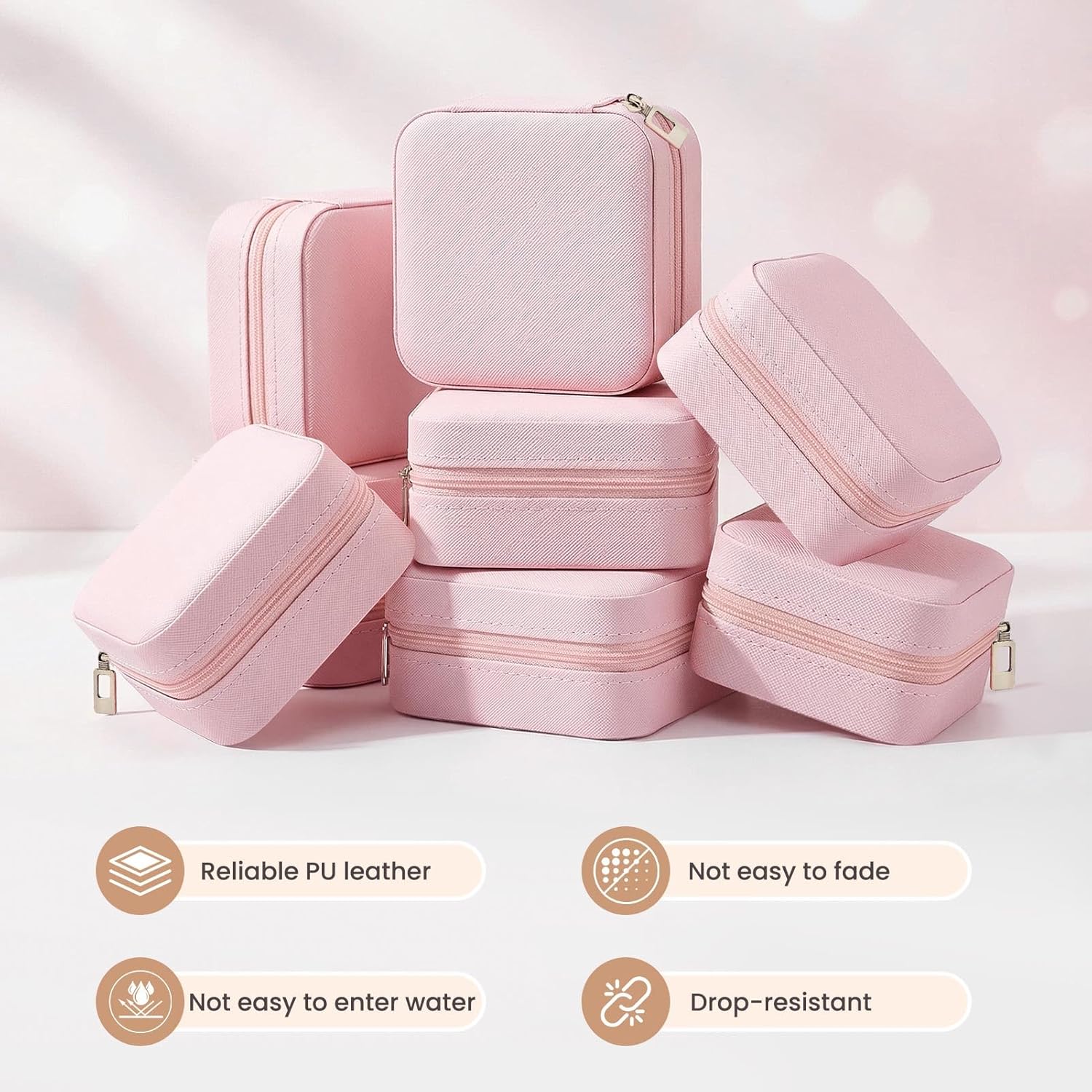 24 Pcs Travel Jewelry Box Exquisite Travel Jewelry Case Portable Jewellery Storage Holder Organizer Box Small Jewelry Organizer for Rings Earrings Necklaces — image 5