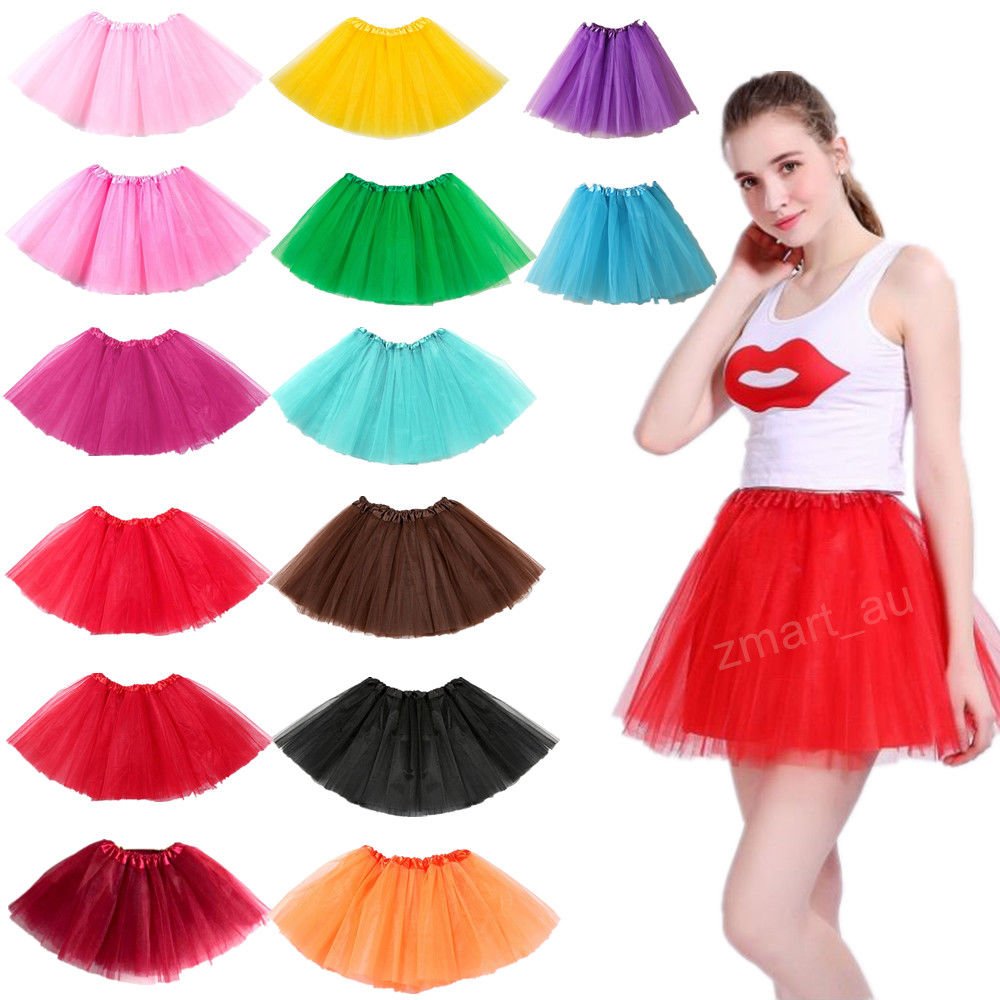 New Adults Tulle Tutu Skirt Dressup Party Costume Ballet Womens Girls Dance Wear, Rainbow_E, Adults — image 2