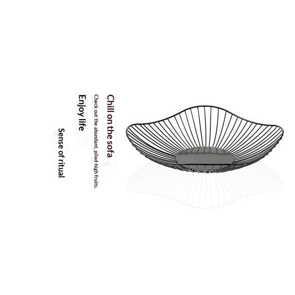 Iron Fruit Basket - Black Fruit Bowl for Kitchen Counter - Wire Storage Basket for Vegetable Snack Candy - Square Fruit Holder for Countertop - 10.7 Inches — image 3
