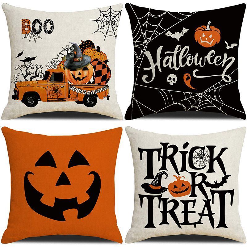 Decorative Holiday Pillow Cover 4PC, Christmas & Halloween Household Accessory, Style 26, Suitable For Sofa, Living Room, Bedroom, 45 × 45cm Does Not Include