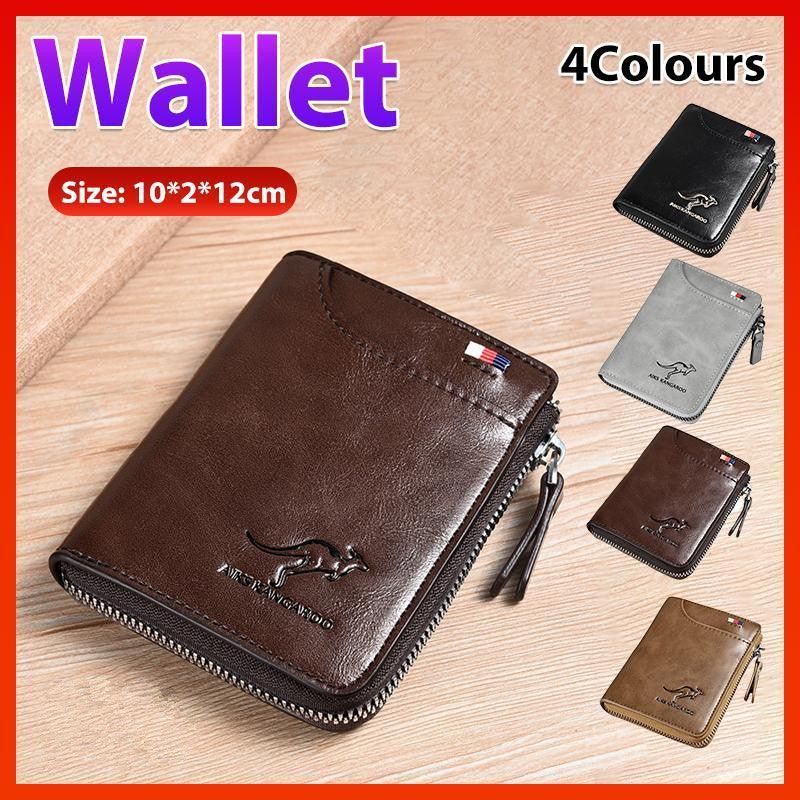 Men'S Rfid Blocking Leather Short Wallet Credit Id Card Cash Holder Purse โ image 2