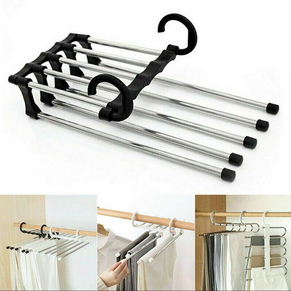 5-Pants Hanger Organizer with Connection Hook, White