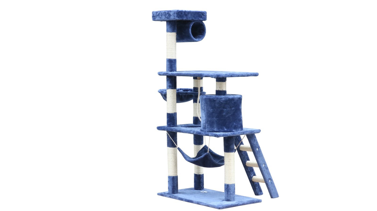 YES4PETS 140 cm Cat Kitten Scratching Post Tree W ladder & Hammock-Blue — image 3