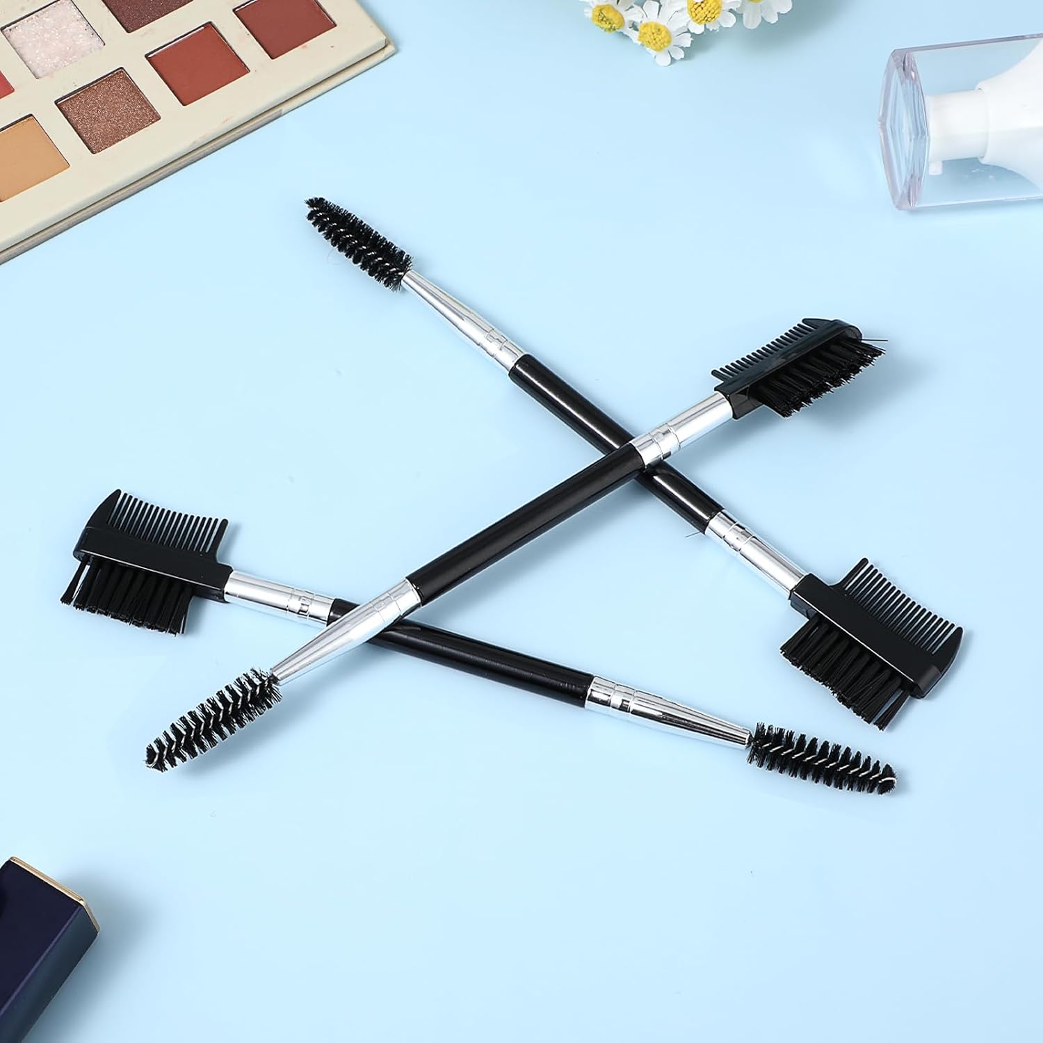 3 PCS Eyelash Shaper Eyelash Comb Separator Double Head Eyebrow Brush Black 3 Head Eyebrow Makeup Tool Different Spoolie Brushes to Separating Lashes โ image 4