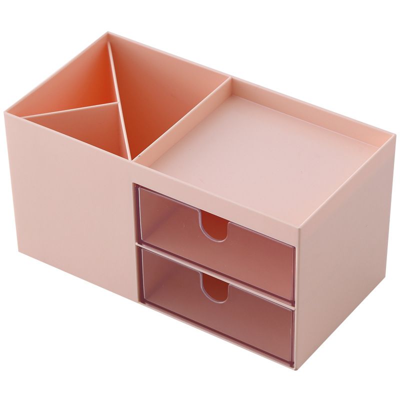 Transparent Grids Storage Case Drawer Design. Student Desk Stationery Storage Container. Storage Craft Cabinet for Jewelry（2pcs）