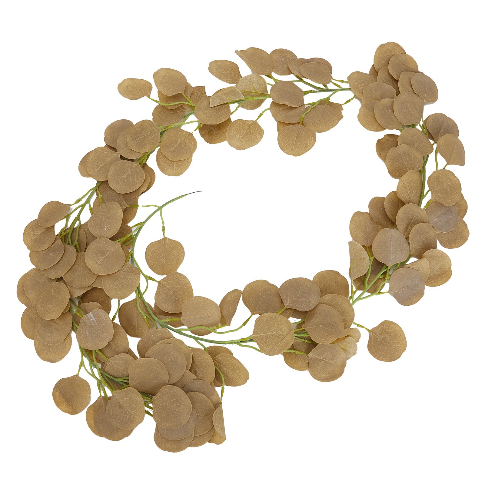 Fake Leaves Fabric Simulated Exquisite Greenery Eucalyptus Garland for Home WeddingYellow โ image 3