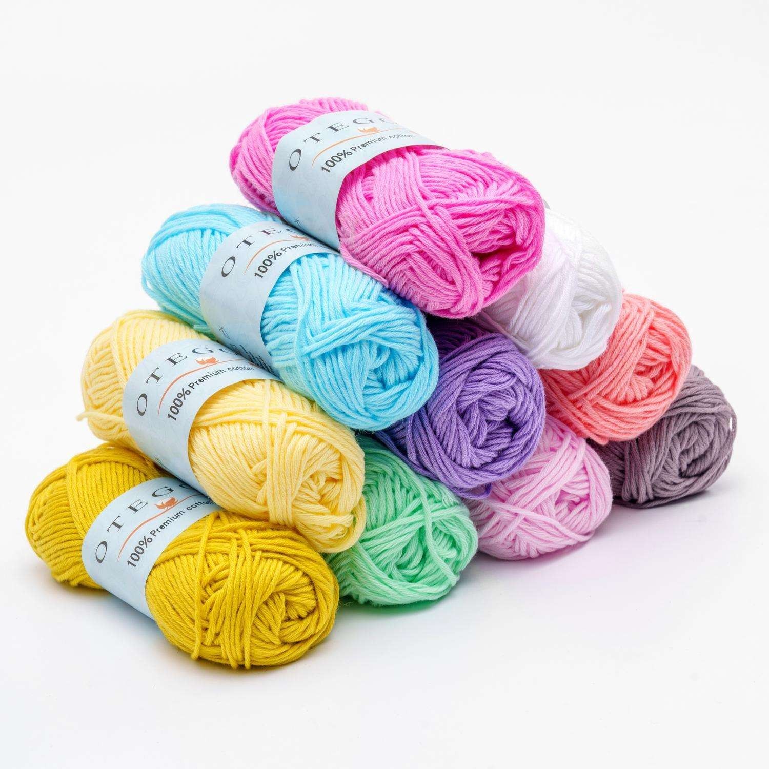 10-pack Cotton Knitting Crochet Yarn, 49m per roll, MultiColor — image 2