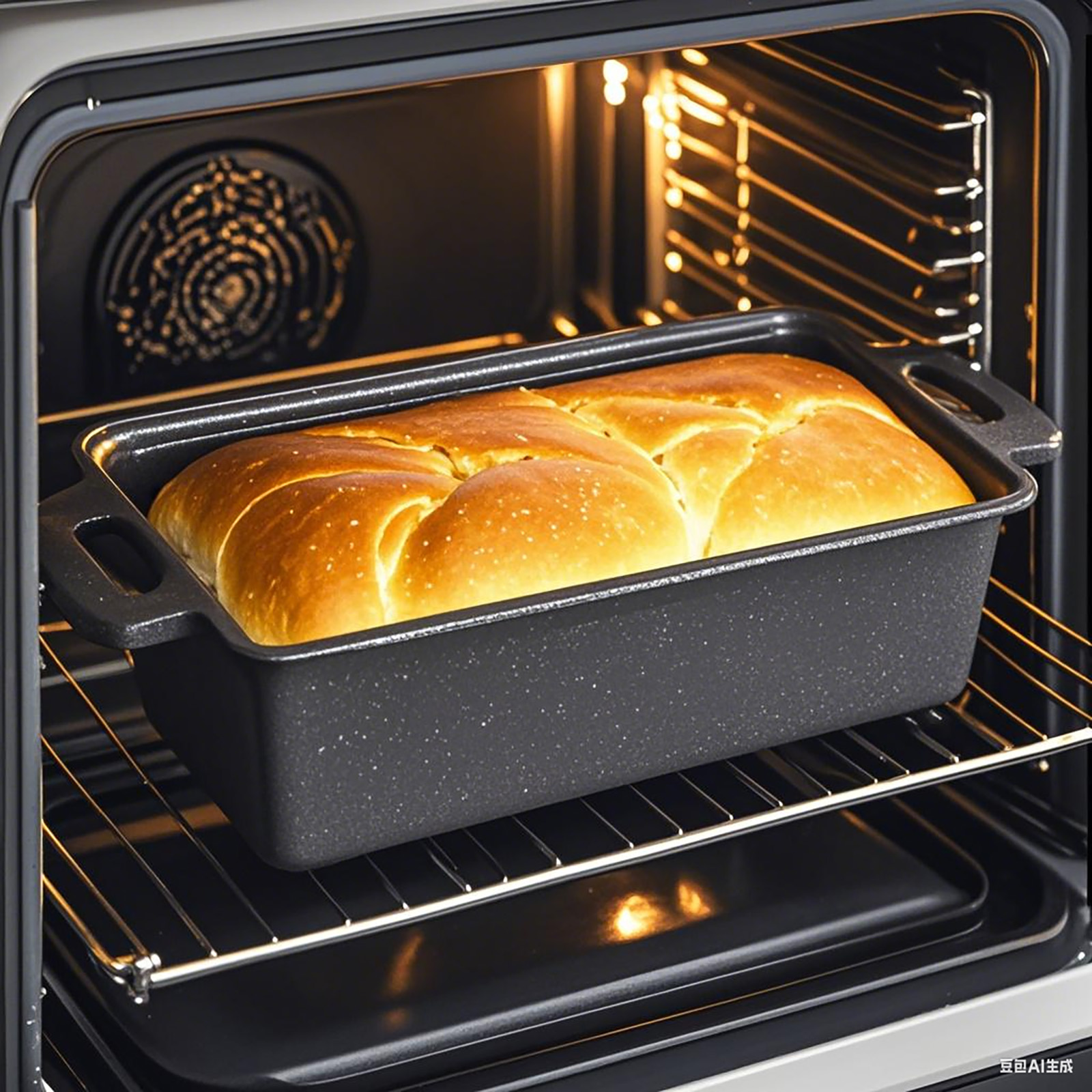 2-in-1 Cast Iron Bread Loaf Pan Tin with Lid Dual Use Baking Dish with Ergonomic Handles, Pre-Seasoned for Oven Cooking — image 2