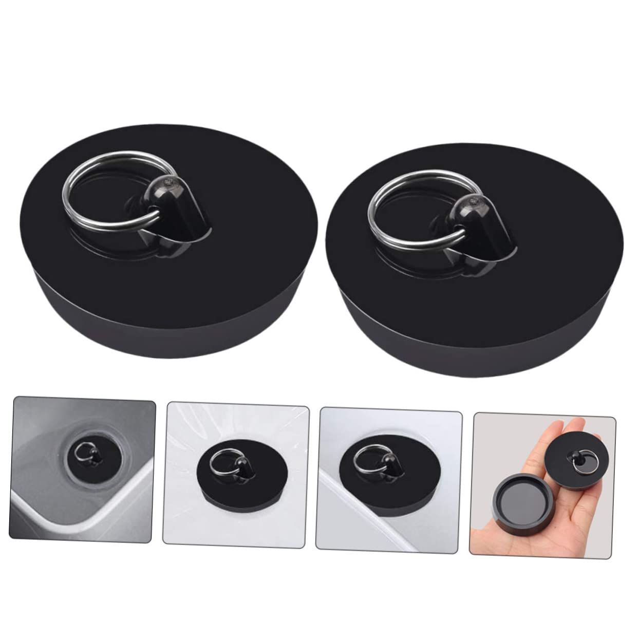 2Pcs Sink Stopper Bath Tub Drain Stopper Seal Sink Bathtub Plug Universal Sink Plug Closure Sink Plug for Hotel, Tub Bathroom — image 3
