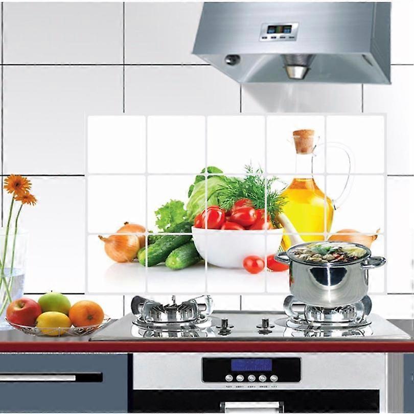 1PCS 75*45cm Kitchen Oilproof Removable Wall Stickers Aluminum foil Art Decor Home Decal Fruit oil stickers wall stickers — image 3