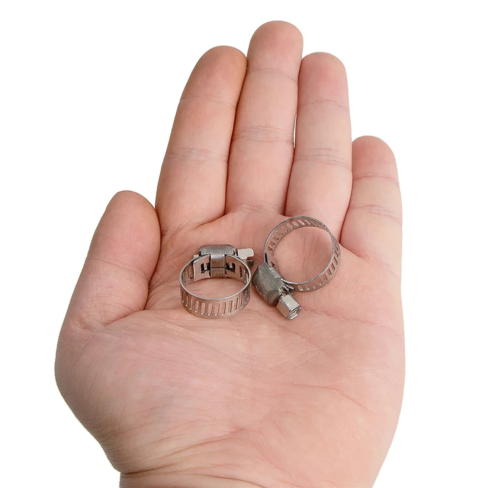 12 Pieces Stainless Steel Worm Drive Hose Clamps, Adjustable Metal Clamps for Fuel Lines, Pipes, Plumbing, Silver — image 3