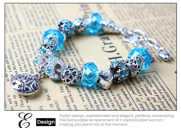 Vintage Crystal Zircon Beaded Bracelet with Hollow LOVE Alloy Pendant, Adjustable Snake Chain Bracelet(18cm+5cm) — image 3
