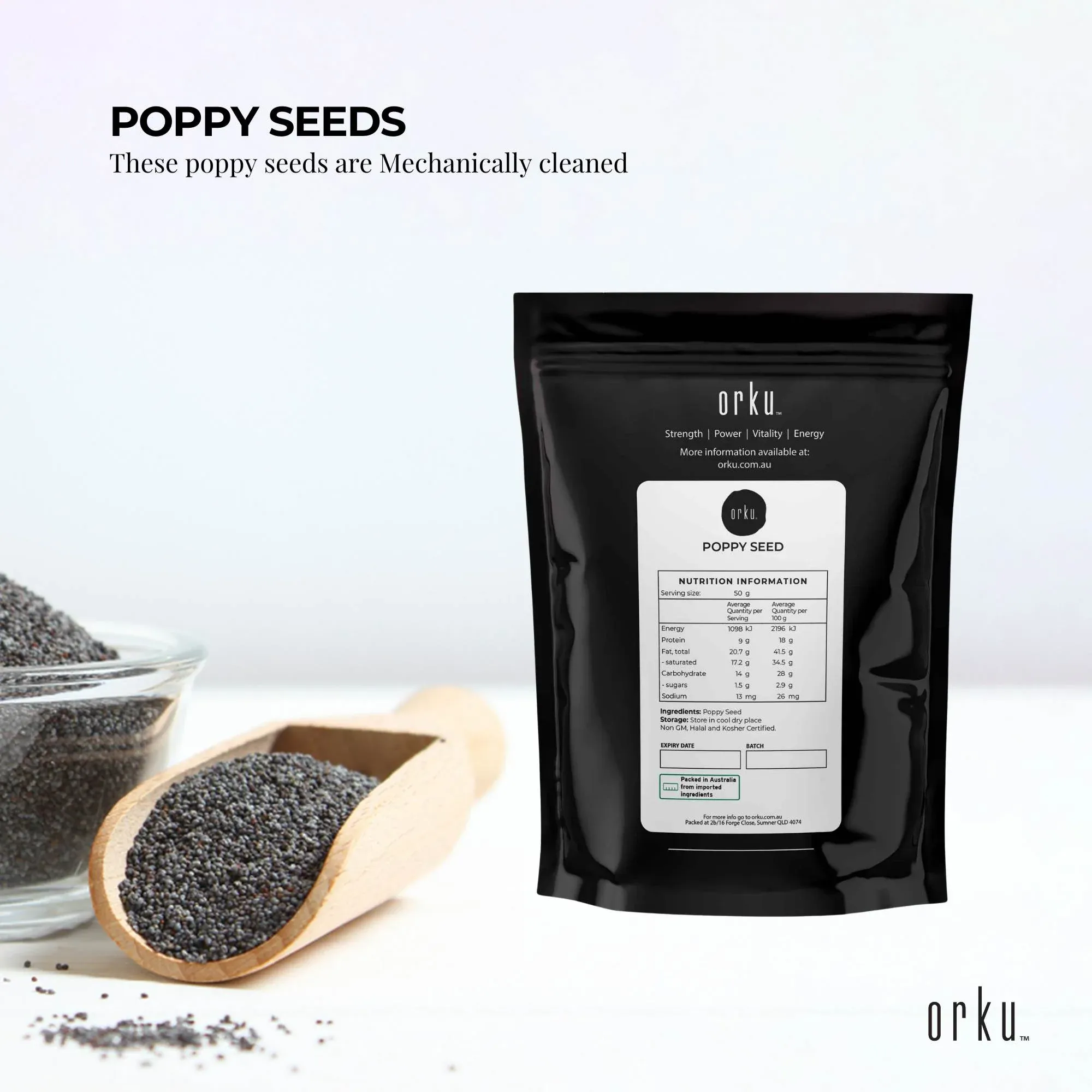 Orku 100g Poppy Seeds Unwashed Papaver Somniferum For Baking and Decorating — image 2