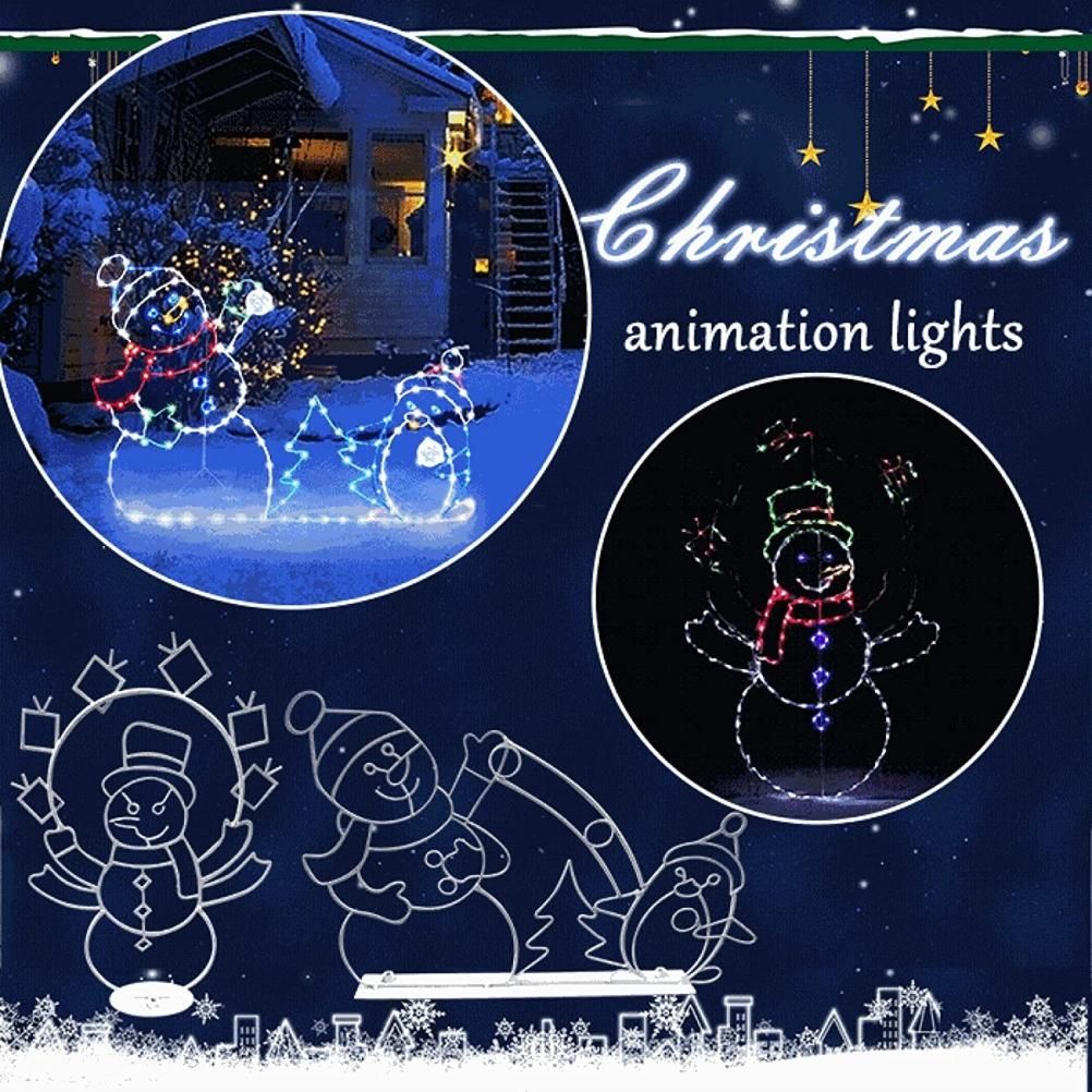 Christmas Fun Animated Ornaments Light String Garden Snow Glowing Decorative Frame Sign Indoor Outdoor Celebration Decor โ image 4