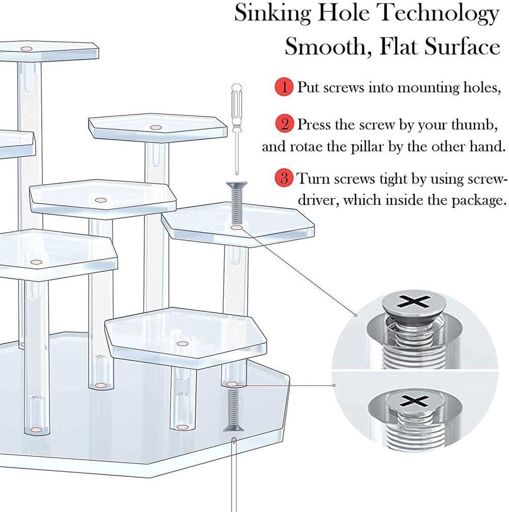 7-Tier Acrylic Display Stand for Cupcakes Perfume Desserts Figurines, Transparent — image 4