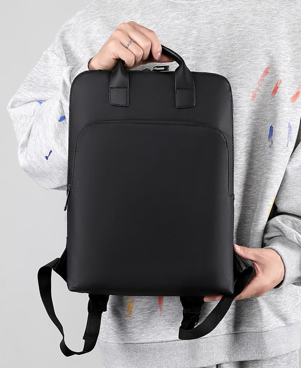 Men's One Shoulder Double Shoulder Bag Handbag Casual Lightweight Business Computer Backpack(black) — image 4