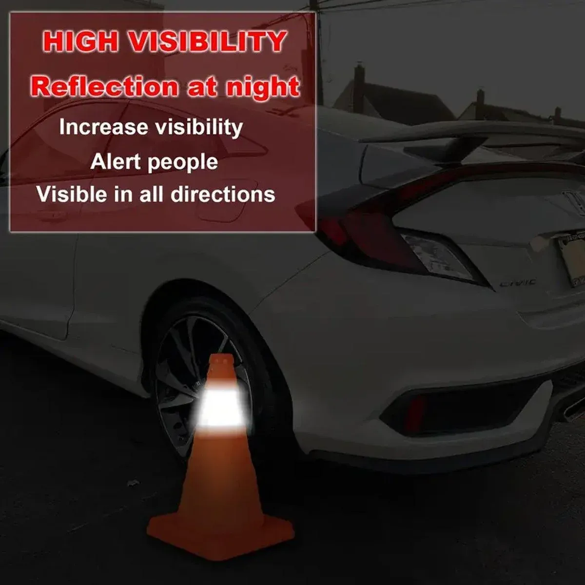 Folding Road Warning Reflective Barrier Cone Emergency Traffic Expansion Safety - 65cm โ image 5