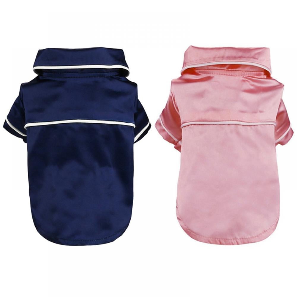 Dog Stain Silk Pajamas Clothes,Button Down Short Sleeve Dog Shirts Loungewear Puppy Pjs for Yorkie Bulldog Small Medium Dog Cats,Soft Two-Legged Sleepwear โ image 6