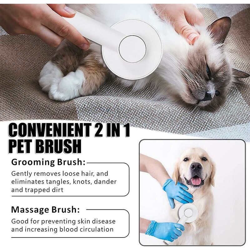 Cat Brush, Self-Cleaning Cat Brush, Pet Hair Brush, Dog And Cat Brush Grooming Comb For Anti-Hair Brush For Pets — image 3