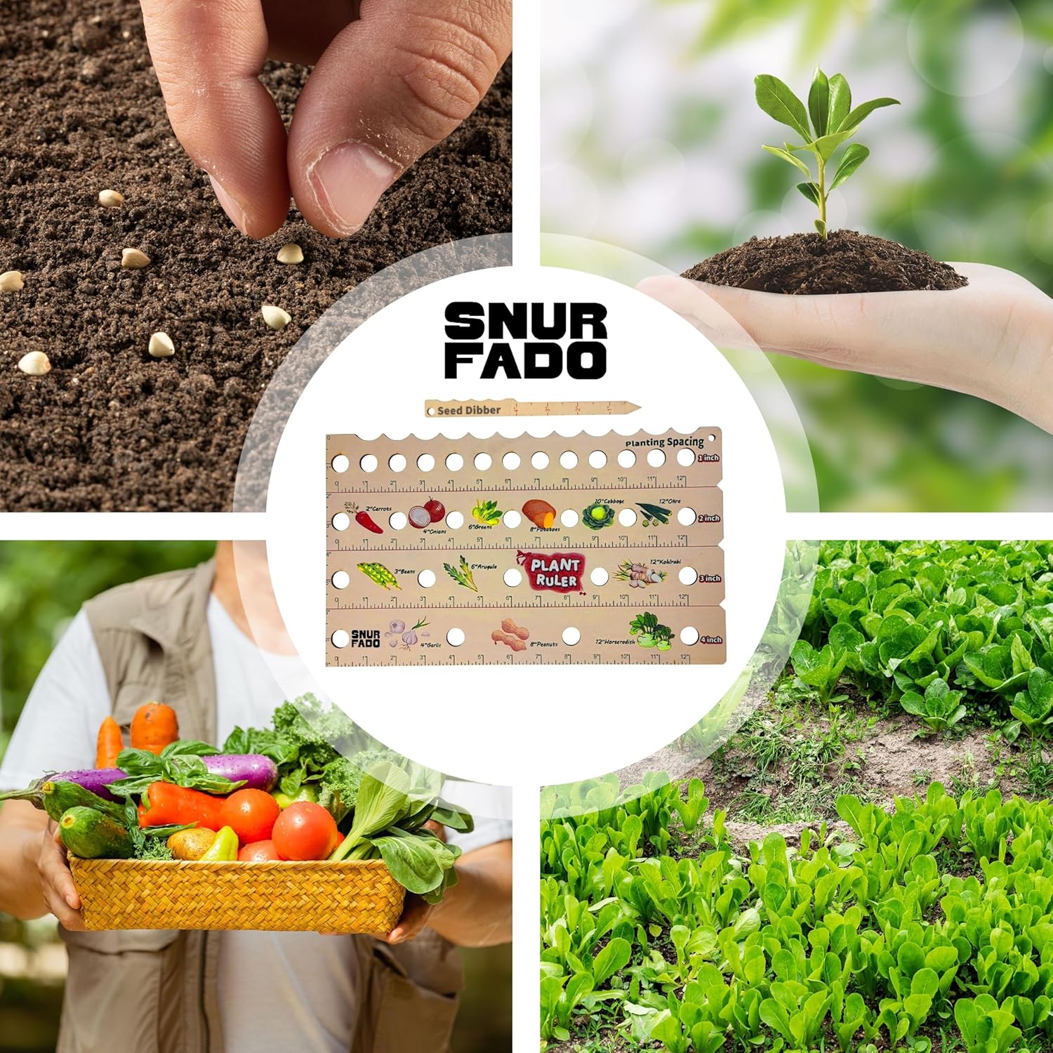 Plant Ruler by – Wooden Seed Spacing Tool for Vegetable Gardens – Garden Planting Guide for Precise Row Planting in Raised Beds & In-Ground Soil — image 5