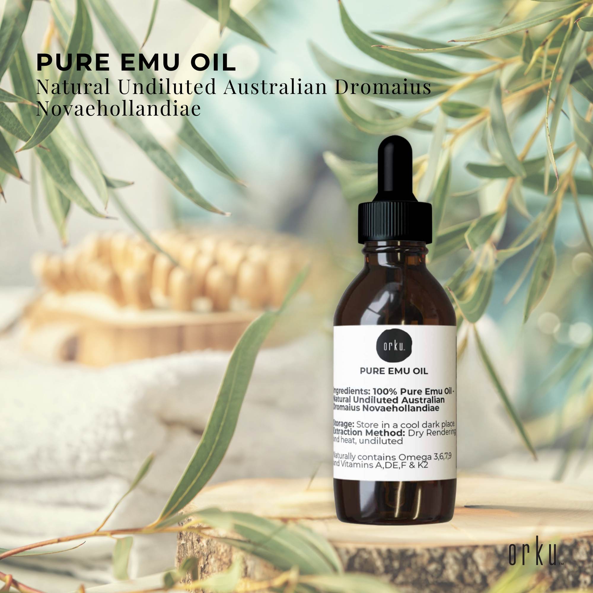 Orku 25ml Pure Emu Oil with Dropper - Undiluted Natural Dromaius Novaehollandiae โ image 2