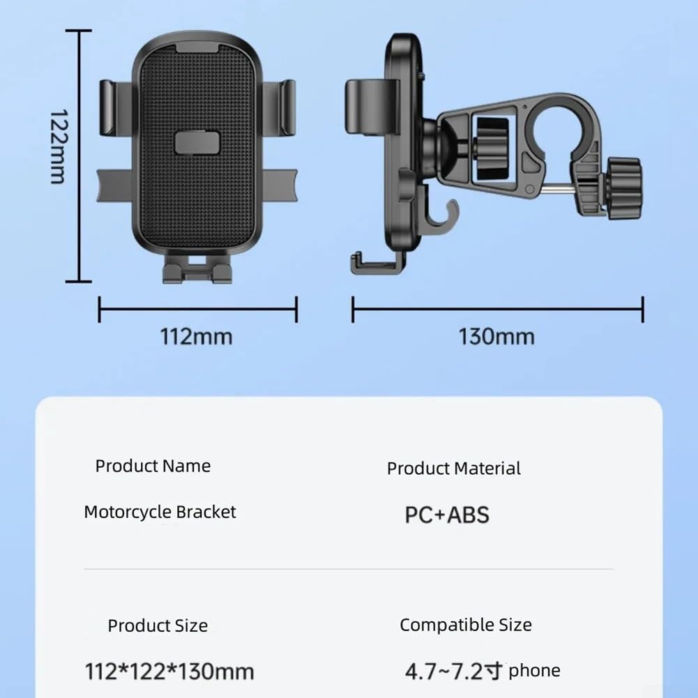 Universal Bicycle Phone Holder with Shock-Resistant Clamp and 360 Degree Rotation for Bikes, Scooters and Motorcycles, Black — image 2