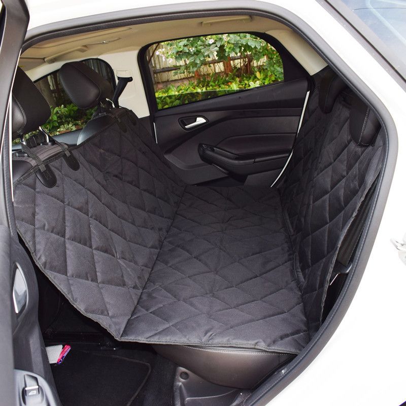 Waterproof Rear Seat Pet Cover for Car - Non-Slip Oxford Fabric Dog Seat Protector for Back Seat - Durable Quilted Cushion Pad for Pets - Black 152x143cm โ image 2