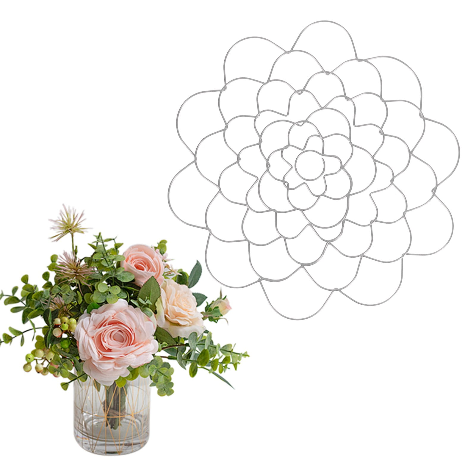 Stainless Steel Flower Arranger Frog, Round Floral Stem Holder Grid for Vases Bouquets and Flower Arranging, Gold, 5 in — image 2