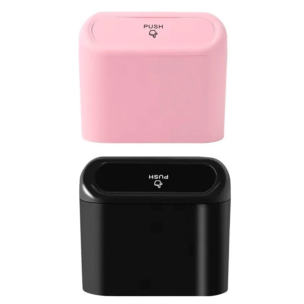 Car Wastebasket Door Mounted Multifunctional Storage Box Trash Bin Organizer - Pink — image 3