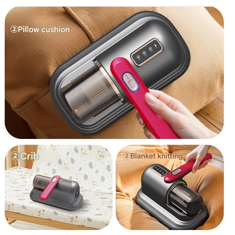 Blue-violet Wireless Mite Vacuum Cleaner with UV Light - High Suction Handheld Bed Dust Mite Remover — image 5
