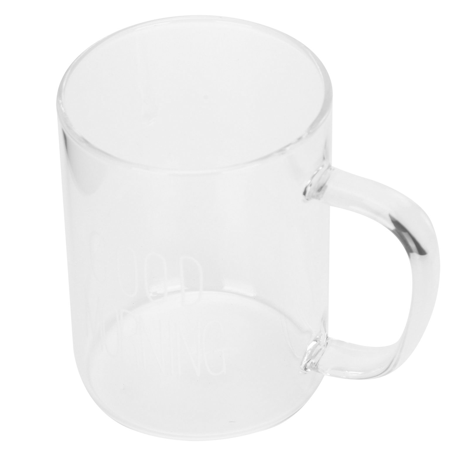 350ML Transparent Milk Coffee Mug with Handle Glass Water Cup Drinkware Kitchen UtensilWhite Letter — image 5