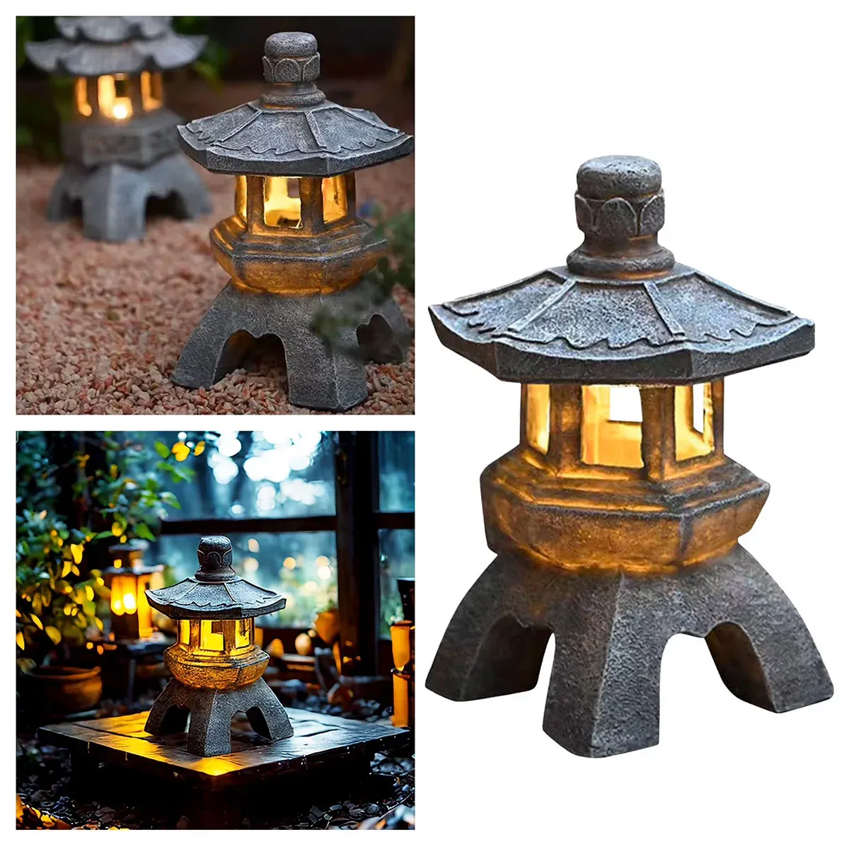Zen Inspired Solar Pagoda Powered Outdoor Courtyard Decorative Lights Waterproof — image 5