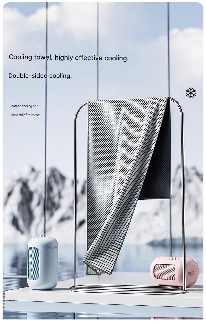 Orange Cooling Towel with Silicone Case - Quick Dry Ice Towel for Sports, Gym, Running, Hiking, Breathable Microfiber Fabric with Instant Cooling Effect — image 2