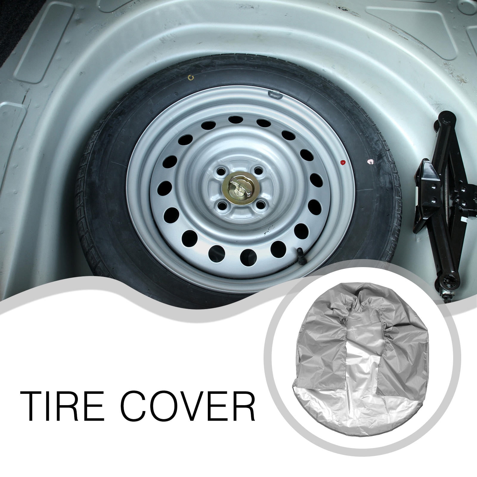 1Pcs RV Spare Tire Cover in Grey Coated Polyester Prevents Cracking and Extends Lifespan — image 3