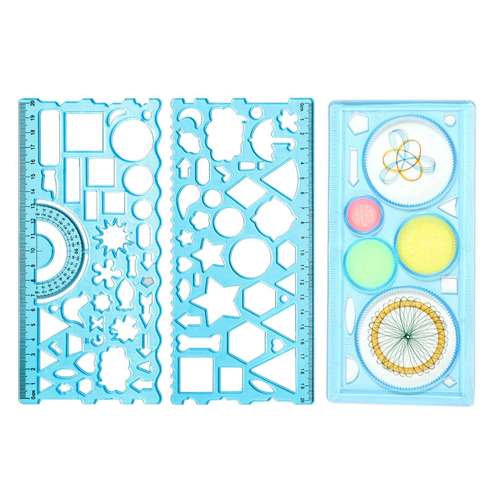 3 Pcs Multifunctional Geometric Ruler for Drawing Tools School Supplies Rulers Versatile Measuring Tool: Clear Geometric Ruler