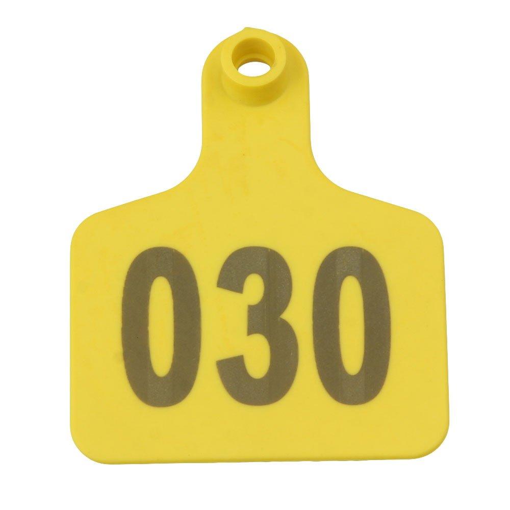 1-100 Cattle Number Ear Tag 6 × 7cm Set -Medium Yellow Cow Sheep Livestock Label — image 4