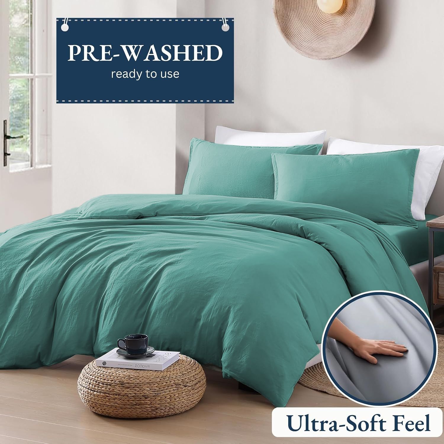 Hotel Soft Microfiber Duvet Cover Set-2000TC Quilt Cover Set & Pillowcases -1 Donna Cover Zipper Closure & 1 x Pillowcases-Breathable Bedding - Wrinkle, Fade — image 3