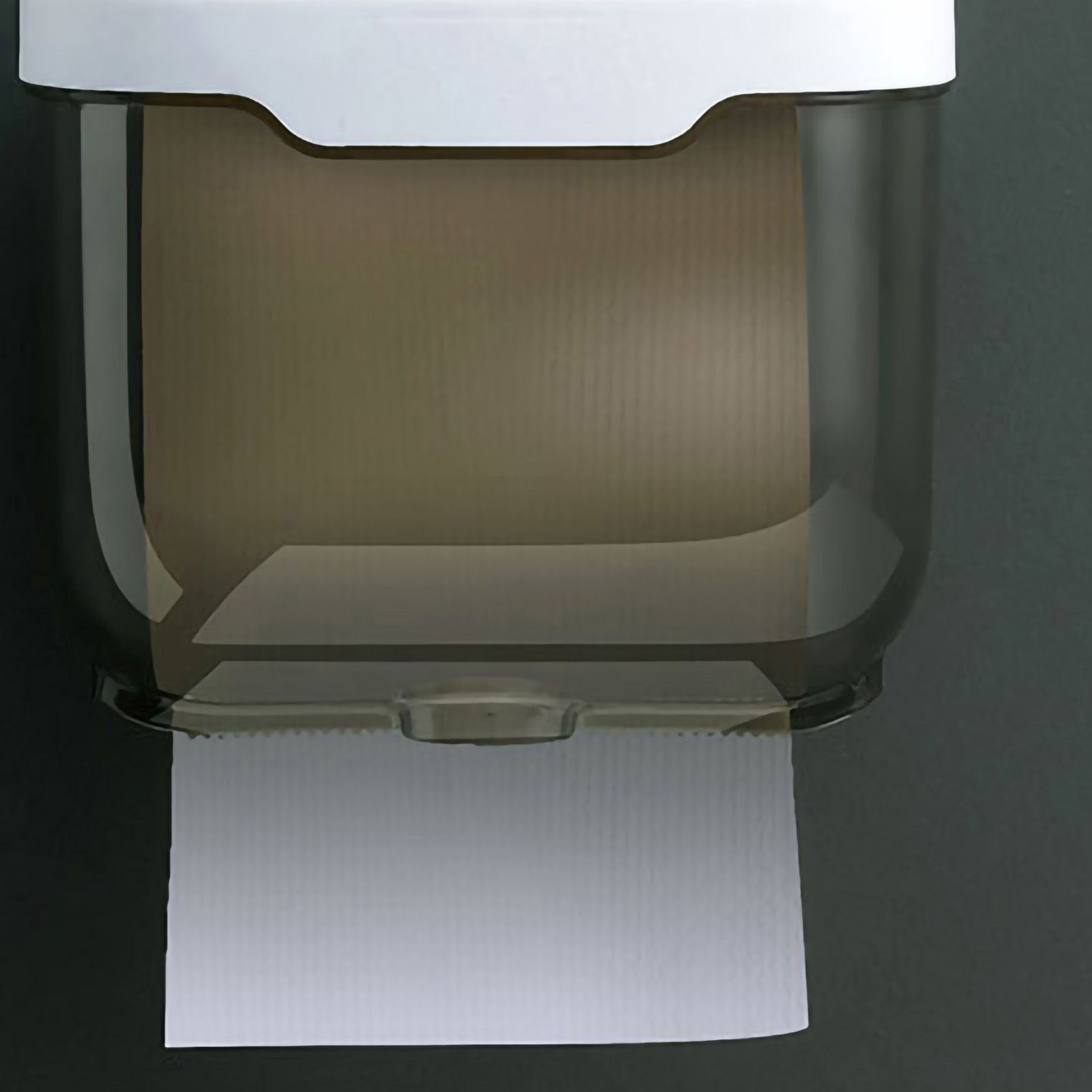 Wall Mounted Tissue Box Waterproof Durable Transparent Plastic Black Tissue Box for Bathroom 15.5 × 13 × 13cm/6.10 × 5.11 × 5.11in — image 3